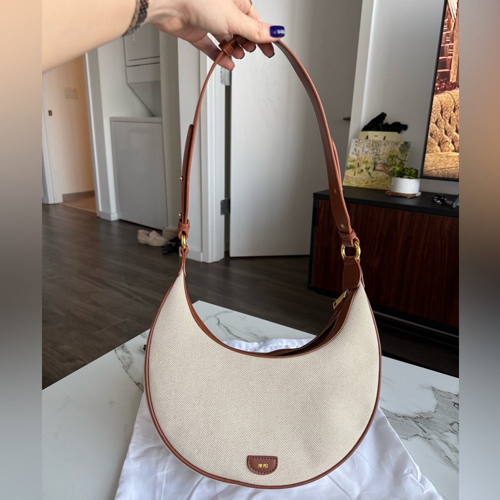 CARLY CANVAS SADDLE BAG - BEIGE JW PEI